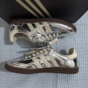 Adidas Silver Shiny Sneakers